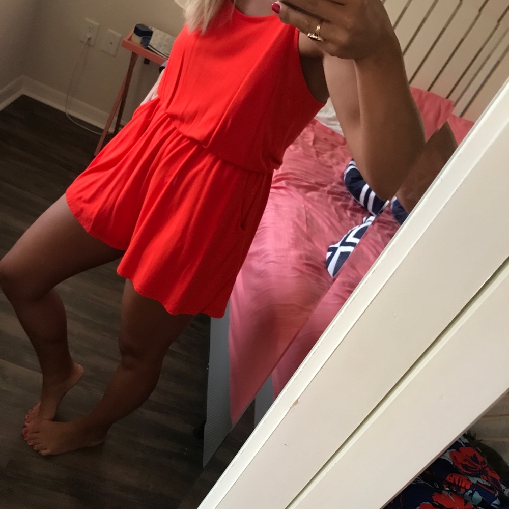 Bright orange romper